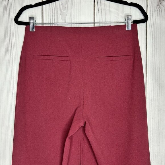 Ann Taylor Loft Pull On Wide Leg Pants Maroon Ankle Crop Sz Small (29x25) - Picture 5 of 8
